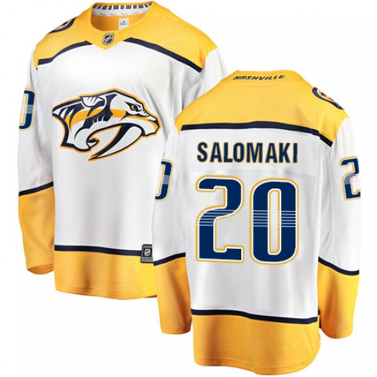 Men's Nashville Predators #20 Miikka Salomaki Fanatics Branded White Away Breakaway NHL Jersey - Ujersey