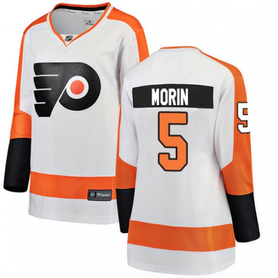 Women's Philadelphia Flyers #5 Samuel Morin Fanatics Branded White Away Breakaway NHL Jersey - Ujersey