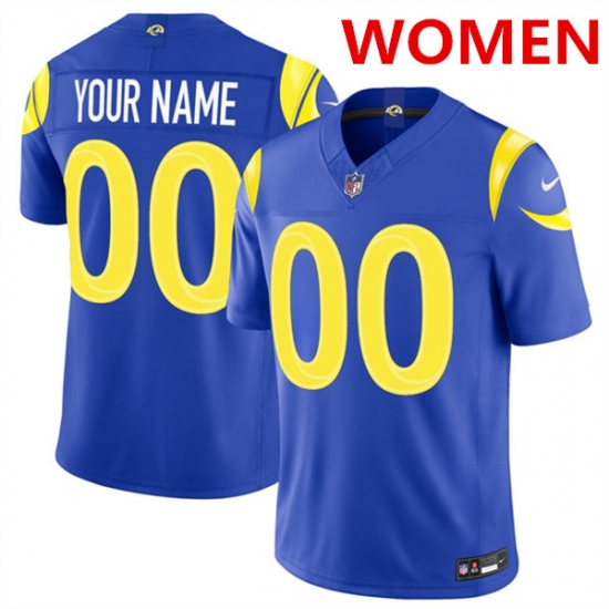 Women's Los Angeles Rams Active Player Custom Royal 2026 F.U.S.E. Vapor Limited Football Stitched Jersey(Run Small) - Ujersey