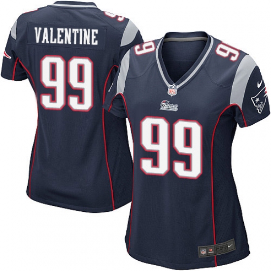 Women's Nike New England Patriots #99 Vincent Valentine Game Navy Blue Team Color NFL Jersey - Ujersey