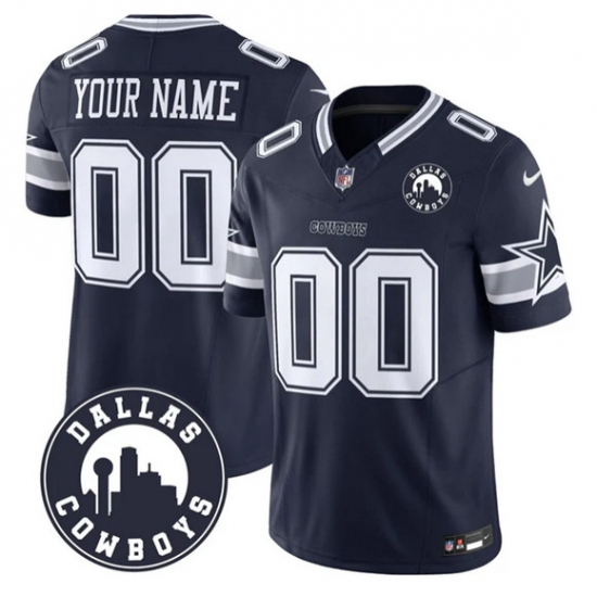 Men's Dallas Cowboys Active Player Custom Navy 2025 F.U.S.E Dallas City Patch Vapor Untouchable Limited Football Stitched Game Jersey - Ujersey