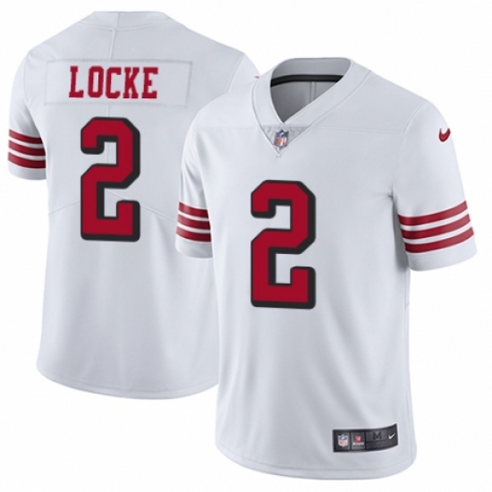 Men's Nike San Francisco 49ers #2 Jeff Locke Limited White Rush Vapor Untouchable NFL Jersey - Ujersey
