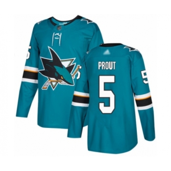Men's San Jose Sharks #5 Dalton Prout Authentic Teal Green Home Hockey Jersey - Ujersey