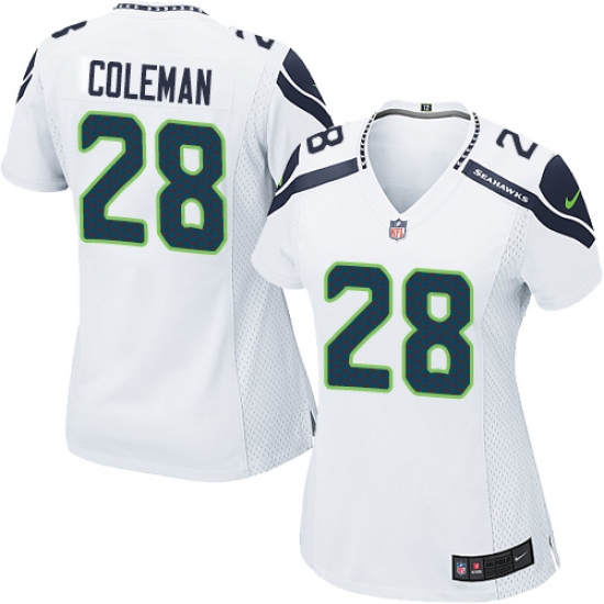 Women's Nike Seattle Seahawks #28 Justin Coleman Game White NFL Jersey - Ujersey