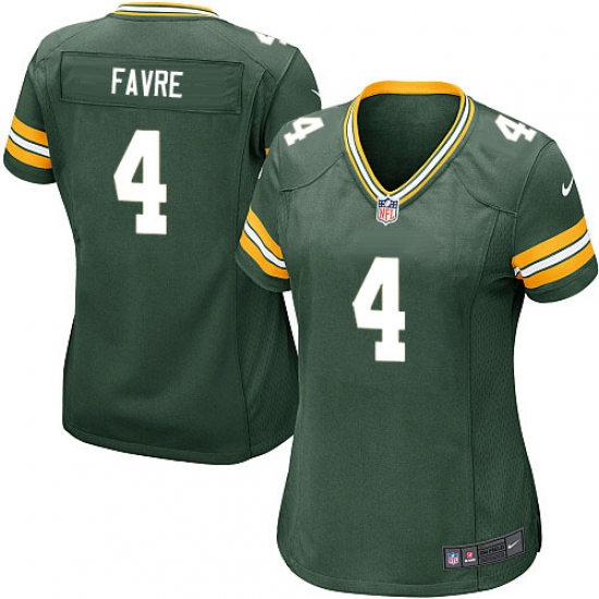 Women's Nike Green Bay Packers #4 Brett Favre Game Green Team Color NFL Jersey - Ujersey
