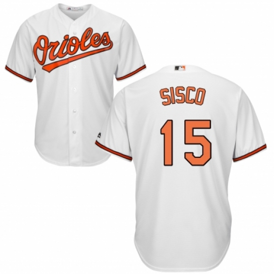 Youth Majestic Baltimore Orioles #15 Chance Sisco Replica White Home Cool Base MLB Jersey - Ujersey