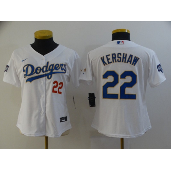 Women's Nike Los Angeles Dodgers #22 Clayton Kershaw White Champions Jersey - Ujersey
