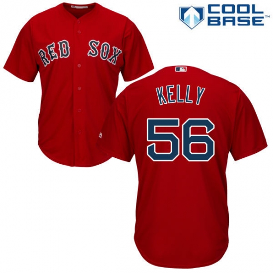 Youth Majestic Boston Red Sox #56 Joe Kelly Authentic Red Alternate Home Cool Base MLB Jersey - Ujersey