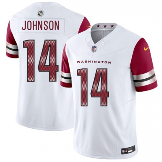 Men's Washington Commanders #14 Josh Johnson White 2025 F.U.S.E. Vapor Limited Football Stitched Jersey - Ujersey