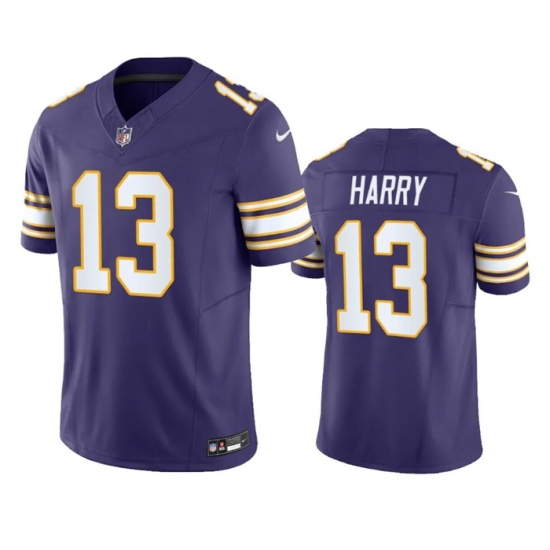 Men's Minnesota Vikings #13 N'Keal Harry Purple 2023 F.U.S.E. Throwback Vapor Untouchable Limited Football Stitched Jersey - Ujersey