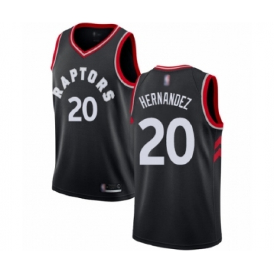 Women's Toronto Raptors #20 Dewan Hernandez Swingman Black Basketball Jersey Statement Edition - Ujersey