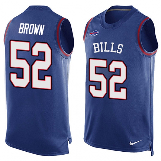 Men's Nike Buffalo Bills #52 Preston Brown Limited Royal Blue Player Name & Number Tank Top NFL Jersey - Ujersey