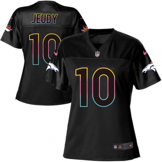 Women's Denver Broncos #10 Jerry Jeudy Black Fashion Game Jersey - Ujersey