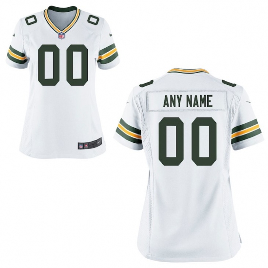 Women's Green Bay Packers Nike White Custom Game Jersey - Ujersey
