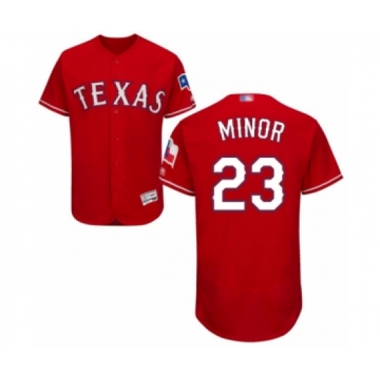 Men's Texas Rangers #23 Mike Minor Red Alternate Flex Base Authentic Collection Baseball Jersey - Ujersey