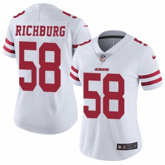Women's Nike San Francisco 49ers #58 Weston Richburg White Vapor Untouchable Elite Player NFL Jersey - Ujersey