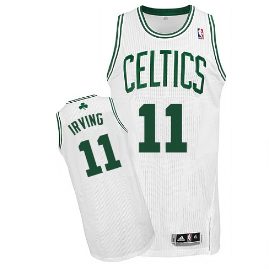 Youth Adidas Boston Celtics #11 Kyrie Irving Authentic White Home NBA Jersey - Ujersey