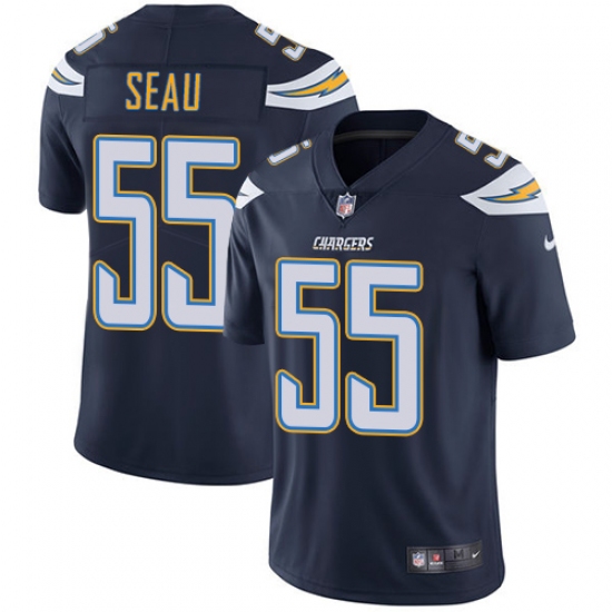 Men's Nike Los Angeles Chargers #55 Junior Seau Navy Blue Team Color Vapor Untouchable Limited Player NFL Jersey - Ujersey