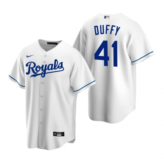 Men's Nike Kansas City Royals #41 Danny Duffy White Home Stitched Baseball Jersey - Ujersey