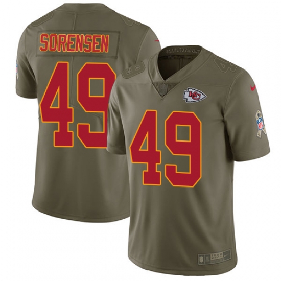 Youth Nike Kansas City Chiefs #49 Daniel Sorensen Limited Olive 2017 Salute to Service NFL Jersey - Ujersey