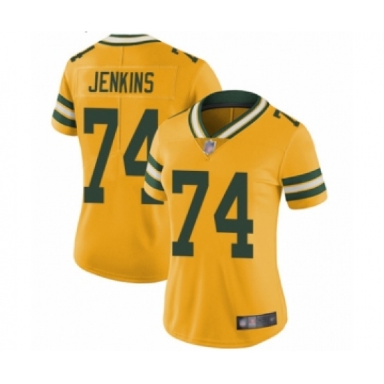 Women's Green Bay Packers #74 Elgton Jenkins Limited Gold Rush Vapor Untouchable Football Jersey - Ujersey