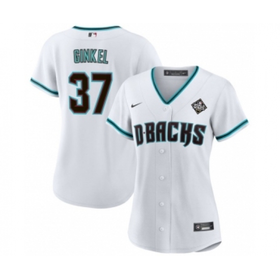 Women's Arizona Diamondbacks #37 Kevin Ginkel White 2023 World Series Stitched Baseball Jersey - Ujersey