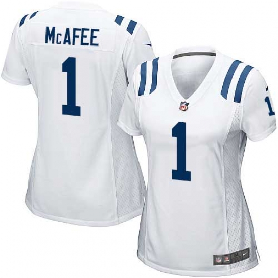 Women's Nike Indianapolis Colts #1 Pat McAfee Game White NFL Jersey - Ujersey