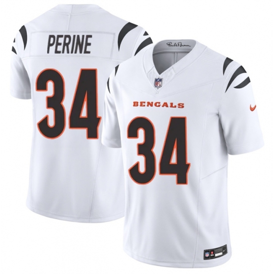 Men's Cincinnati Bengals #34 Samaje Perine White 2025 F.U.S.E. Vapor Untouchable Limited Stitched Football Jersey - Ujersey