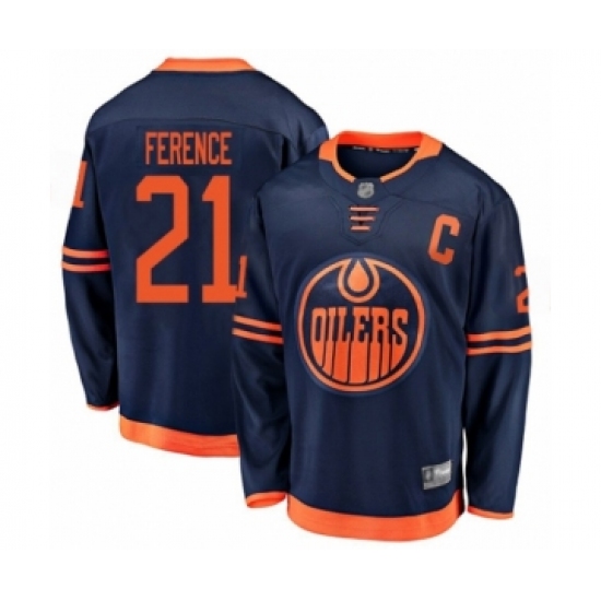Men's Edmonton Oilers #21 Andrew Ference Authentic Navy Blue Alternate Fanatics Branded Breakaway Hockey Jersey