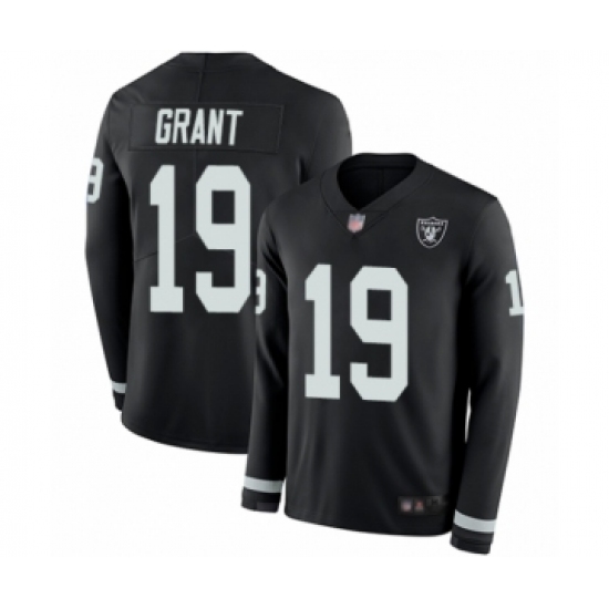 Youth Oakland Raiders #19 Ryan Grant Limited Black Therma Long Sleeve Football Jersey