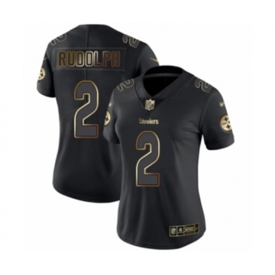 Women's Pittsburgh Steelers #2 Mason Rudolph Black Gold Vapor Untouchable Limited Player Football Jersey - Ujersey