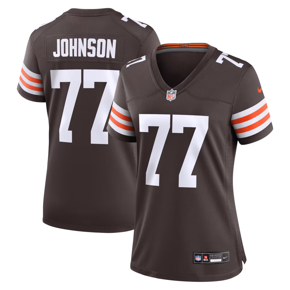 Women's Cleveland Browns Zion Johnson Nike Brown Team Game Jersey - Ujersey