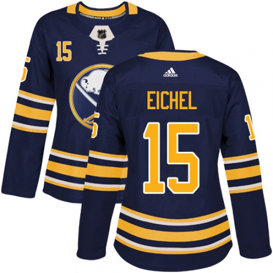Women's Adidas Buffalo Sabres #15 Jack Eichel Authentic Navy Blue Home NHL Jersey - Ujersey