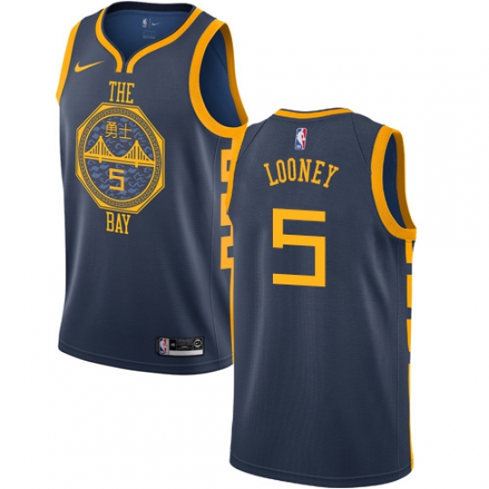 Women's Nike Golden State Warriors #5 Kevon Looney Swingman Navy Blue NBA Jersey - City Edition - Ujersey