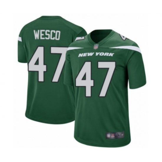 Men's New York Jets #47 Trevon Wesco Game Green Team Color Football Jersey - Ujersey