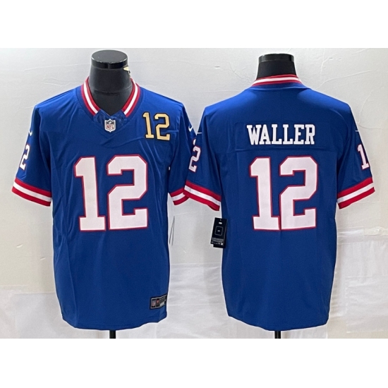 Men's Nike New York Giants #12 Darren Waller Blue 2023 F.U.S.E. Stitched Football Jersey - Ujersey