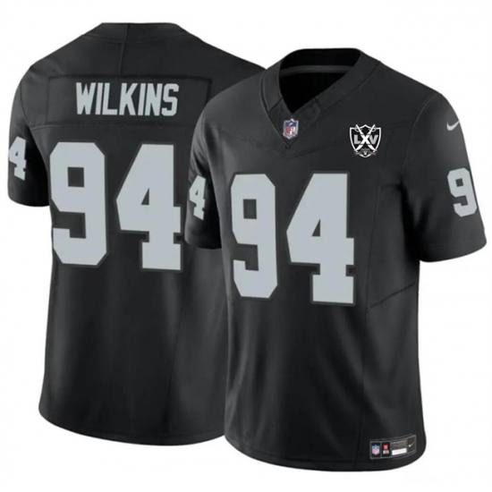Men's Las Vegas Raiders #94 Christian Wilkins Black 2024 F.U.S.E 65th Anniversary Vapor Stitched Football Jersey - Ujersey