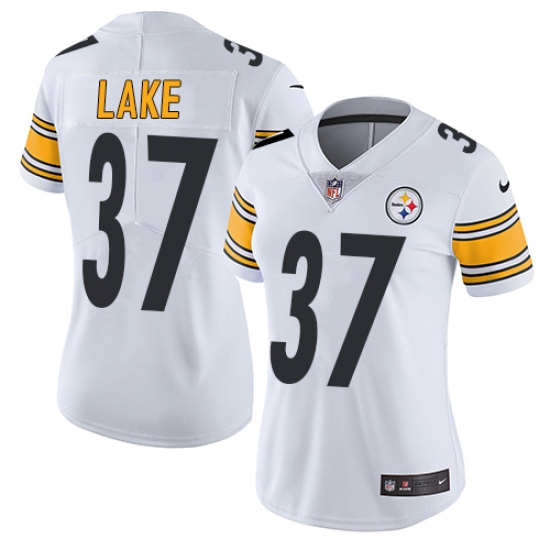 Women's Nike Pittsburgh Steelers #37 Carnell Lake White Vapor Untouchable Limited Player NFL Jersey - Ujersey