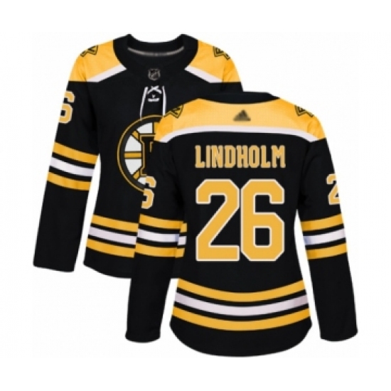 Women's Boston Bruins #26 Par Lindholm Authentic Black Home Hockey Jersey - Ujersey