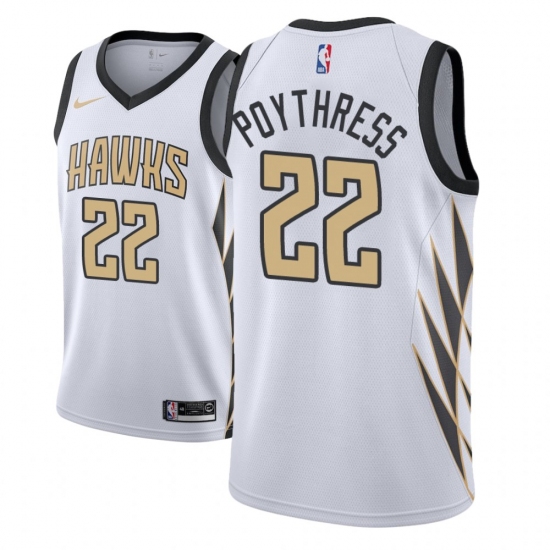 Men NBA 2018-19 Atlanta Hawks #22 Alex Poythress City Edition White Jersey - Ujersey