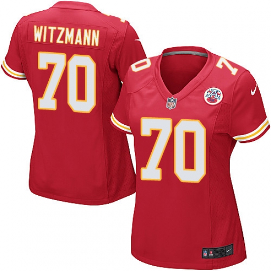 Women's Nike Kansas City Chiefs #70 Bryan Witzmann Game Red Team Color NFL Jersey - Ujersey
