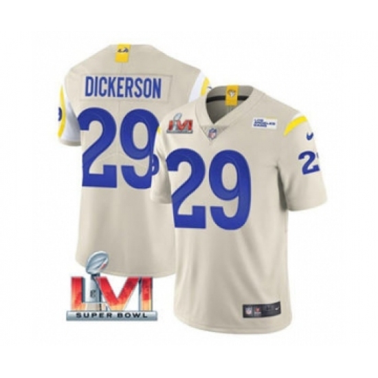 Men's Los Angeles Rams #29 Eric Dickerson Bone 2022 Super Bowl LVI Vapor Limited Stitched Jersey - Ujersey