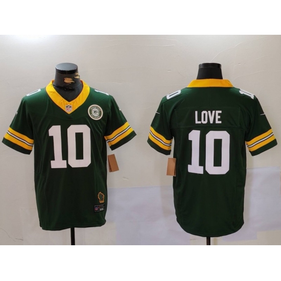 Men's Green Bay Packers #10 Jordan Love Green 2023 F.U.S.E. With Limited Stitched Football Jersey - Ujersey
