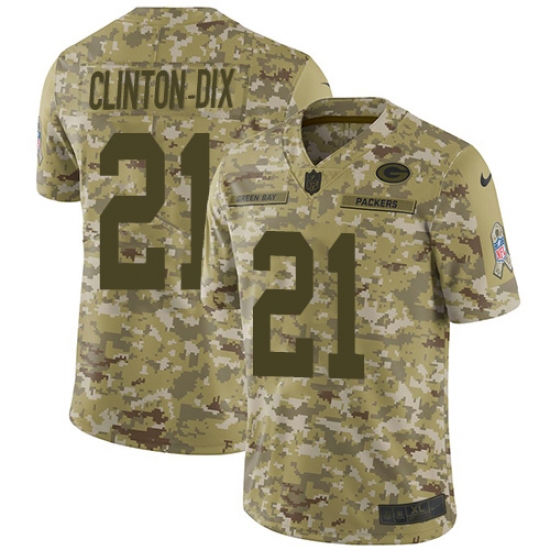 Youth Nike Green Bay Packers #21 Ha Clinton-Dix Limited Camo 2018 Salute to Service NFL Jersey - Ujersey