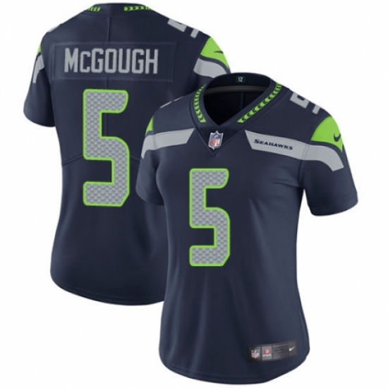 Women's Nike Seattle Seahawks #5 Alex McGough Navy Blue Team Color Vapor Untouchable Elite Player NFL Jersey - Ujersey
