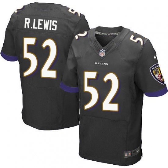 Men's Nike Baltimore Ravens #52 Ray Lewis Elite Black Alternate NFL Jersey - Ujersey