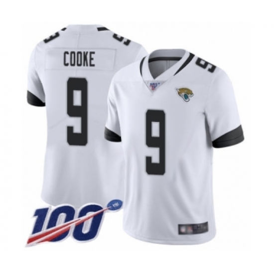 Men's Jacksonville Jaguars #9 Logan Cooke White Vapor Untouchable Limited Player 100th Season Football Jersey - Ujersey