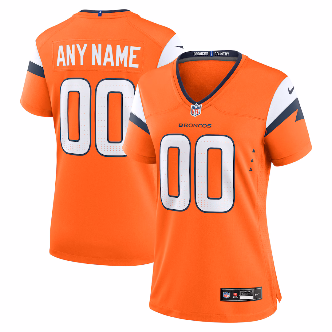 Women's Denver Broncos Nike Orange Team Custom Game Jersey - Ujersey