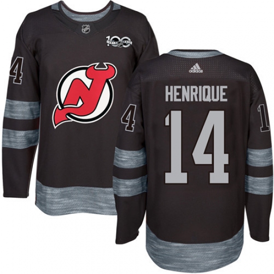 Men's Adidas New Jersey Devils #31 Eddie Lack Authentic Black 1917-2017 100th Anniversary NHL Jersey - Ujersey