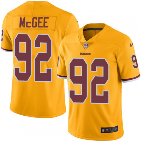 Youth Nike Washington Redskins #92 Stacy McGee Limited Gold Rush Vapor Untouchable NFL Jersey